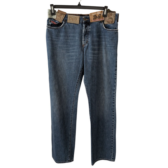 Dolce & Gabbana Men's Vintage Leather Patch Jeans - Picture 1 of 16